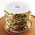 18K gold plated stainless steel O-chain link roll for DIY jewelry making accessories - 0.6mm Wire 2.8mmX6.5mm / Electroplated Gold
