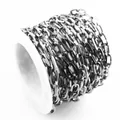 Macro detail of high-quality stainless steel O-link chain spool for DIY jewelry making - 0.6mm Wire 2.8mmX6.5mm / Steel Color