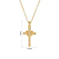 Gedetailleerd maatschema van hart-kruis hanger ketting in 18k goud finish - Goud