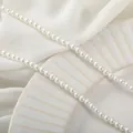 Filo di perle di conchiglia naturale in bianco perla galvanizzato per gioielli fai da te - 4 mm un filo (circa 40 cm, 103 pezzi) / Bianco perla