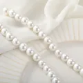 Elegant white electroplated shell pearl beads for DIY jewelry making, SKU detail. - 10mm One Strand (approx. 40cm, 39pcs) / Pearl White