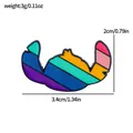 Rainbow Stitch silhouette enamel pin featuring weight and size specifications for apparel. - XZ2325-1