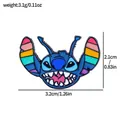 Rainbow ears Stitch enamel pin, cute cartoon character metal brooch for accessories - XZ2325-3