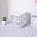 White 2-tier desktop storage drawer organizer for home office or vanity desk use - 2-Tier / White