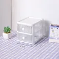 White 2-tier desktop storage drawer organizer for home office or vanity desk use - 2-Tier / White