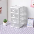Multifunctional 4-tier white desktop storage drawer organizer for cosmetics and stationery - 4 Layers / White