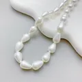 High-quality white teardrop plated shell beads for elegant DIY jewelry necklace making - 10x14mm Waterdrop Bead (1 Strand) / Pearl White