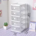 White 5-layer desktop storage drawer organizer for cosmetics and stationery use - 5 Layers / White