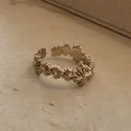 Vintage coffee gold open ring for women with intricate cross floral pattern engraving - A32 (coffee Gold)