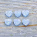 Set premium di sei perline a cuore in opale sintetico azzurro per gioielli fai da te - Perla Cuore 12mm con Foro 1,5mm / Celeste