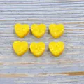 Perline in resina di opale sintetico giallo a forma di cuore per creazione gioielli - Perla Cuore 12mm con Foro 1,5mm / Giallo