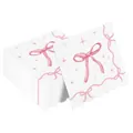 Eleganti tovaglioli di carta usa e getta rosa con fiocco e bordi smerlati per feste - Tovagliolo Fiocco Rosa a Festone