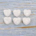 Perle in resina a forma di cuore di opale sintetico con scaglie iridescenti per DIY - Perla Cuore 12mm con Foro 1,5mm / Bianco