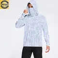 Lightweight ice silk sun protection hoodie with face mask, UPF 50+ UV protection for outdoor - M / Tops / Light Gray