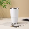 Vaso térmico de acero inoxidable blanco con tapa transparente para coche. - 900ml/30oz / Blanco