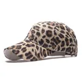 Stylish leopard print baseball cap with a curved brim, perfect for casual outdoor wear - Light Khaki / One Size
