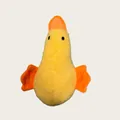 Soft yellow plush duck squeaky toy for dogs featuring bright orange wings and beak - New Yellow Plush Duck