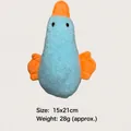 Soft blue plush squeaky duck toy for pet dogs, size 15x21cm, interactive dental toy - Blue Plush Duck