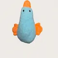 Soft blue plush squeaky duck toy for pet dogs, size 15x21cm, interactive dental toy - Cartoon Duck / Blue