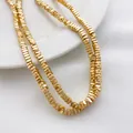 Perles carrées en hématite dorée pour la création de colliers et bracelets DIY. - Style d'Entretoise Carrée Bombée (8#) / 4*1.8mm (1 Brin) / Doré