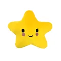 Soft yellow plush star-shaped squeaky pet toy with a cute embroidered smiling face - Yellow Pentagram