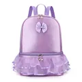 Lila Ballett-Rucksack für Mädchen mit einem Spitzen-Tutu-Besatz und Schleifen-Detail - Lila / 34*27*16