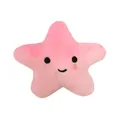 Pink plush star-shaped squeaky pet toy with a cute smiling face for soothing dogs - Pink Star