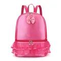 Eleganter pinker Ballett Rucksack für Mädchen mit Schleife und gestuftem Tüllrock Detail - Rosarot / 34*27*16
