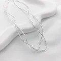 Perles carrées argentées facettées pour la fabrication de bijoux DIY et créations - Style Coupe Octogonale (1#) / 1.5*1.5mm (1 Brin) / Argenté