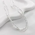 Perles carrées en métal argenté brillant pour la fabrication de bijoux DIY collier - Style Carré Bombé (2#) / 2*2mm (1 Brin) / Argenté