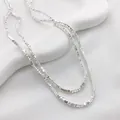 Perles d'espacement rectangulaires argentées brillantes pour la création de bijoux DIY - Style d'Entretoise Triangulaire (5#) / 3*1mm (1 Brin) / Argenté