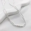 Brins de perles cubiques argentées élégantes pour la fabrication de bracelets et colliers DIY - Style Plaquette Hexagonale (6#) / 2*1mm (1 Brin) / Argenté