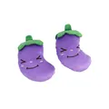 Pair of cute purple eggplant plush squeaky pet toys for dog molar biting and soothing - Eggplant