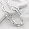 Perles d'espacement carrées en argent brillant pour la fabrication de colliers et bracelets DIY - Style d'Entretoise Carrée Bombée (8#) / 4*1.8mm (1 Brin) / Argenté