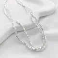 Brin de perles carrées argentées de haute qualité pour la création de bijoux DIY - Style d'Entretoise Triangle Rhombique (10#) / 3*2mm (1 Brin) / Argenté