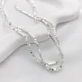 Perles d'espacement carrées plaquées argent pour la création de bijoux DIY à la main - Style Perle Carrée Rhombique (12#) / 3*3mm (1 Brin) / Argenté