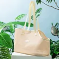 Breathable beige mesh pet carrier bag with shoulder straps for kittens and puppies - Yellow - Breathable Mesh / For The Appropriate Weight For The Medium Size Please Refer To The Sku.