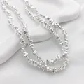 Perles argentées irrégulières pour la création de bijoux DIY et accessoires d'artisanat - Style Perle en Pierre Irrégulière (13#) / 9*4mm (1 Brin) / Argenté