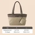Grey pet outdoor shoulder carrier bag with pouch and M/L size chart - M (Recommended Weight Up to 4kg) / Milow Gray