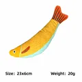 Plush squeaky fish toy for dogs, bite-resistant chew toy, yellow 23cm fish - Pacific Saury / Yellow