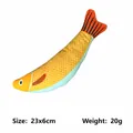 Pluche piepende vis speelgoed voor honden, bijtbestendig kauwspeeltje 23cm - Pacifische Makreelgeep / Geel