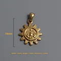 Colgante sol de acero inoxidable chapado en oro 18K para collares DIY, 19mm de diámetro - Dorado / Oro - Girasol