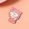 Cute cartoon dessert teddy bear magnetic bookmark with strawberry motifs, 3x3.6cm - Approx. 3*3.8cm / Dessert Teddy