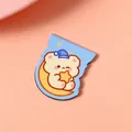 Cute moon bear cartoon magnetic bookmark for students and readers, 3x3.6cm size. - Approx. 3*3.8cm / Moon Bear