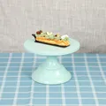 Elegant light blue round metal cake stand for stylish dessert and pastry display - Short 20cm / Blue