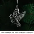 Transparent acrylic peace dove Christmas ornament hanging decoration, 75x58x6mm size - 30 Pieces/Pack (Without String)