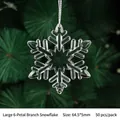 Décoration de Noël flocon de neige en acrylique transparent à 6 branches suspendre - Grandes Branches D'arbre À 8 Pétales De 65 Mm En Forme De Flocons De Neige (50 Par Paquet Acheter Le Paquet Entier). Ficelle Non Incluse.