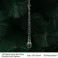 Klarer Acryl-Eiszapfen-Anhänger 130x15mm für Weihnachtsbaum-Dekoration - Spiral Wasser Tropfen Kugel Anhänger / 50 Stück/Packung (130mm)