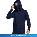 Men's navy blue ice silk UPF50+ sun protection hoodie with face mask - M / Tops / Dark Blue