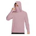 Felpa con cappuccio anti-UV rosa antico con maschera facciale integrata uomo - Taglia M / Top / Rosa loto